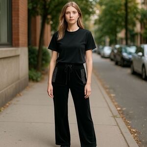 Jenni by Jennifer Moore Black Wide Leg Capris